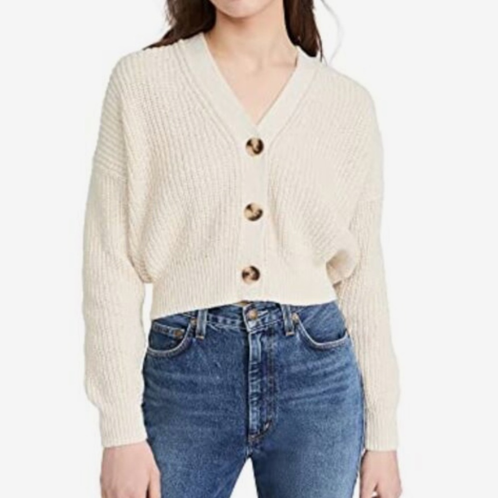 Madewell greywood cropped cardigan size XL